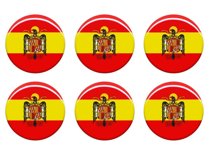 PEGATINA CIRCULAR BANDERA ESPAÑA AGUILA SAN JUAN 22mm.