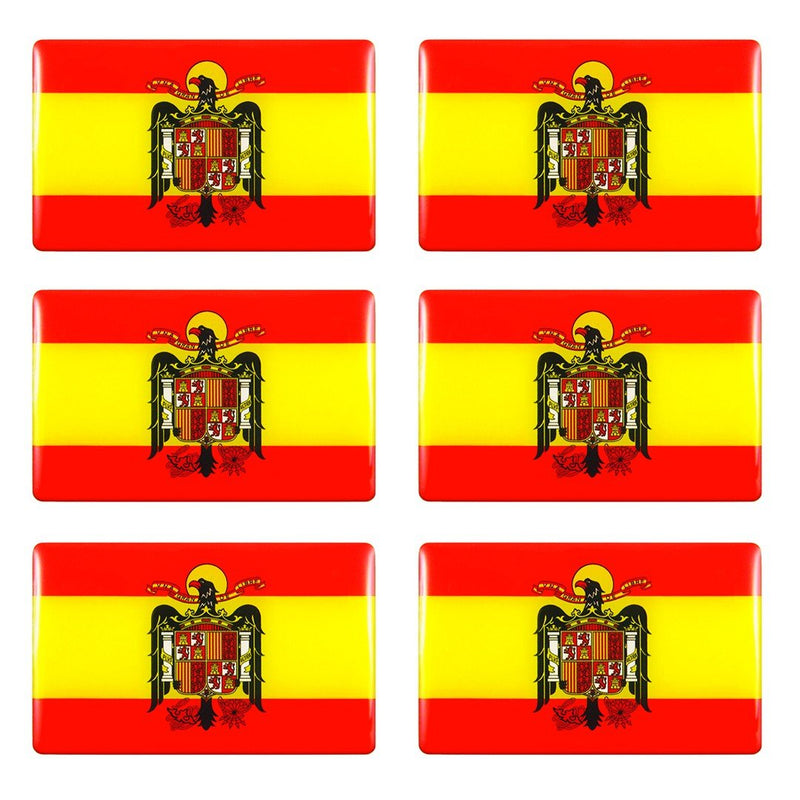 PEGATINA RECTANGULAR BANDERA ESPAÑA AGUILA SAN JUAN 26x16mm