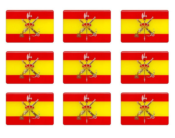 PEGATINA RECTANGULAR BANDERA ESPAÑA ESCUDO LA LEGION