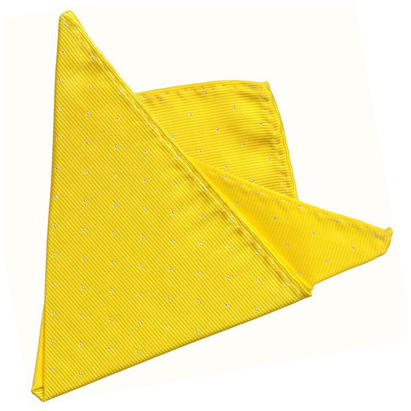 PAÑUELO DE BOLSILLO AMARILLO MICROTOPOS PLATA