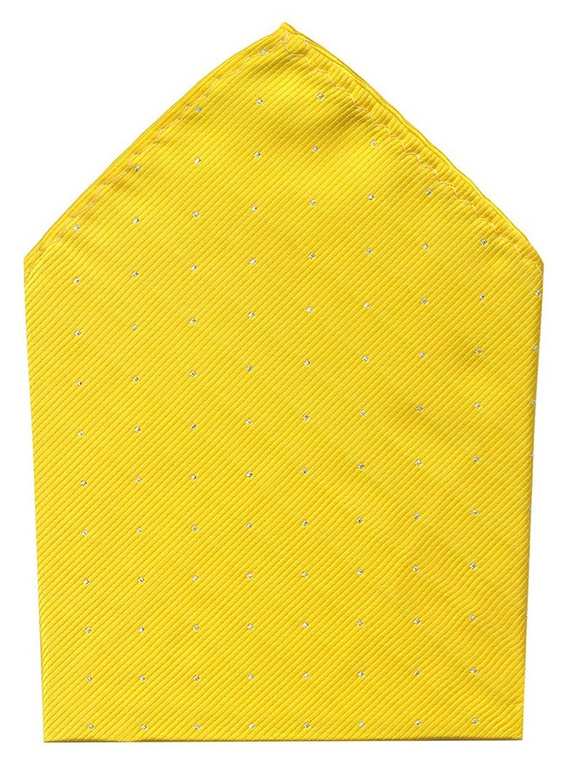 PAÑUELO DE BOLSILLO AMARILLO MICROTOPOS PLATA