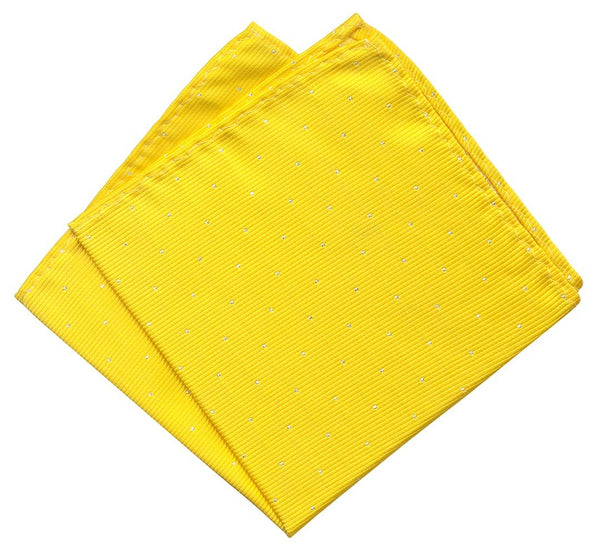 PAÑUELO DE BOLSILLO AMARILLO MICROTOPOS PLATA