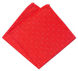 PAÑUELO DE BOLSILLO ROJO MICROTOPOS PLATA