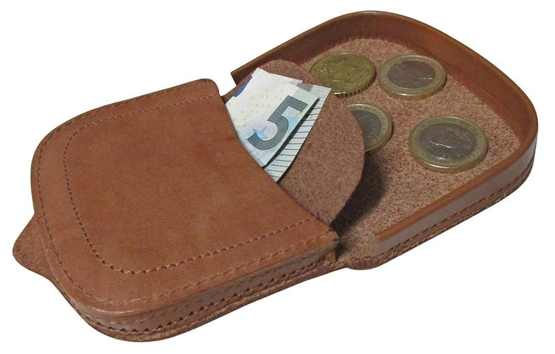 MONEDERO TACON CLASICO PIEL MARRON