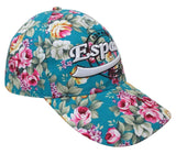 GORRA ESPAÑA AZUL TURQUESA DISEÑO FLORAL