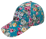 GORRA ESPAÑA AZUL TURQUESA DISEÑO FLORAL