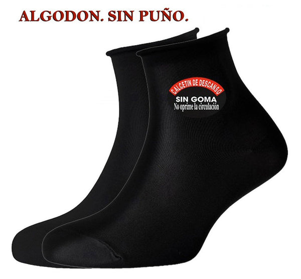 CALCETINES HOMBRE ALGODON SIN PUÑO NEGROS