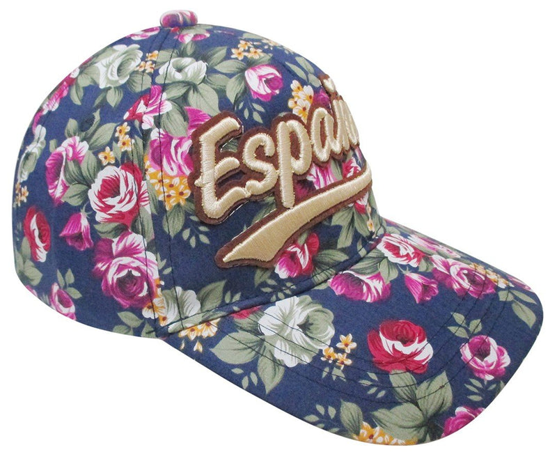 GORRA ESPAÑA AZUL MARINO DISEÑO FLORAL