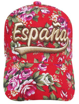 GORRA ESPAÑA ROJA DISEÑO FLORAL