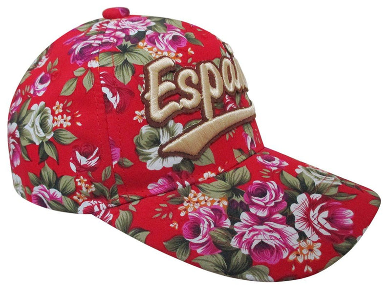 GORRA ESPAÑA ROJA DISEÑO FLORAL