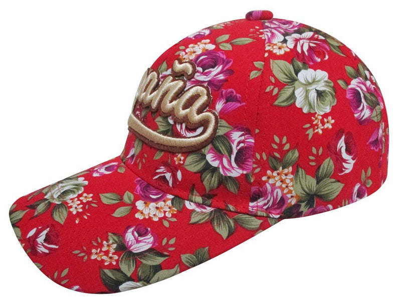 GORRA ESPAÑA ROJA DISEÑO FLORAL