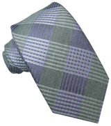 CORBATA LANA TARTAN GRISES Y MALVA