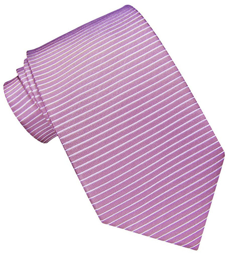 CORBATA SEDA CON RAYAS PLATA Y MALVA