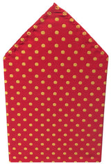 PAÑUELO DE BOLSILLO ROJO LUNAR PEQUEÑO AMARILLO