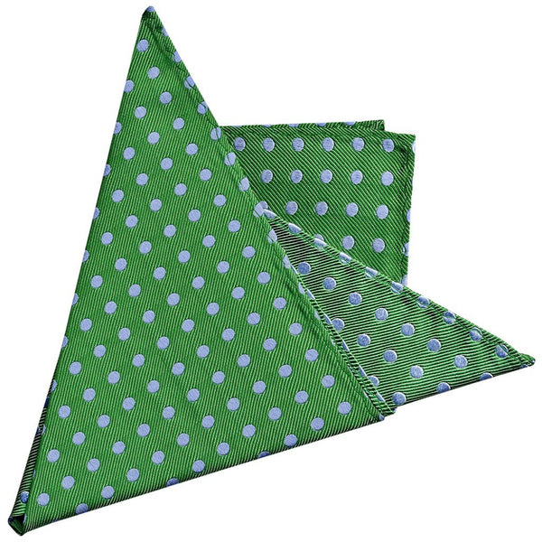 PAÑUELO DE BOLSILLO VERDE LUNAR PEQUEÑO CELESTE