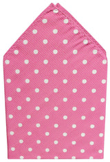 PAÑUELO DE BOLSILLO ROSA LUNARES BLANCOS