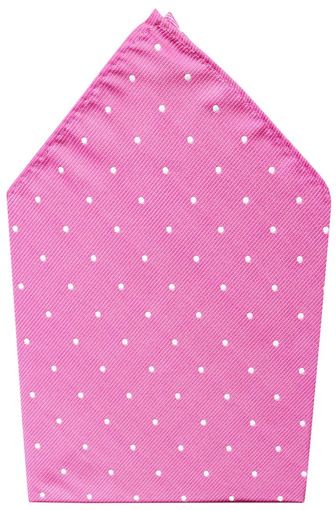 PAÑUELO DE BOLSILLO ROSA TOPOS BLANCOS