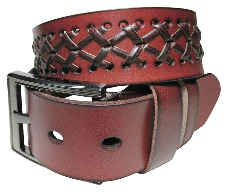 CINTURON HOMBRE PIEL SPORT TRENZA MARRON