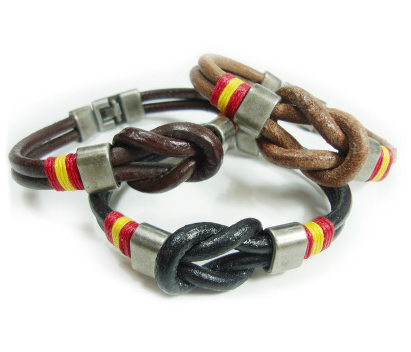 PULSERA PARA HOMBRE CUERO CORDON NUDO MARINERO