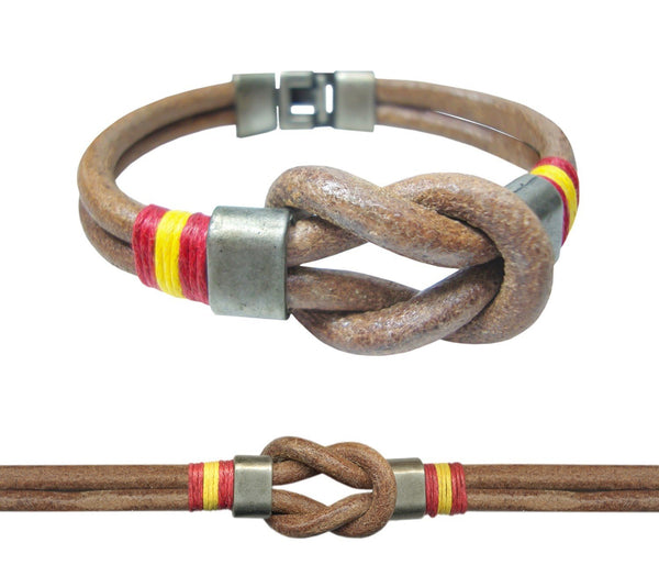 PULSERA PARA HOMBRE CUERO CORDON NUDO MARINERO