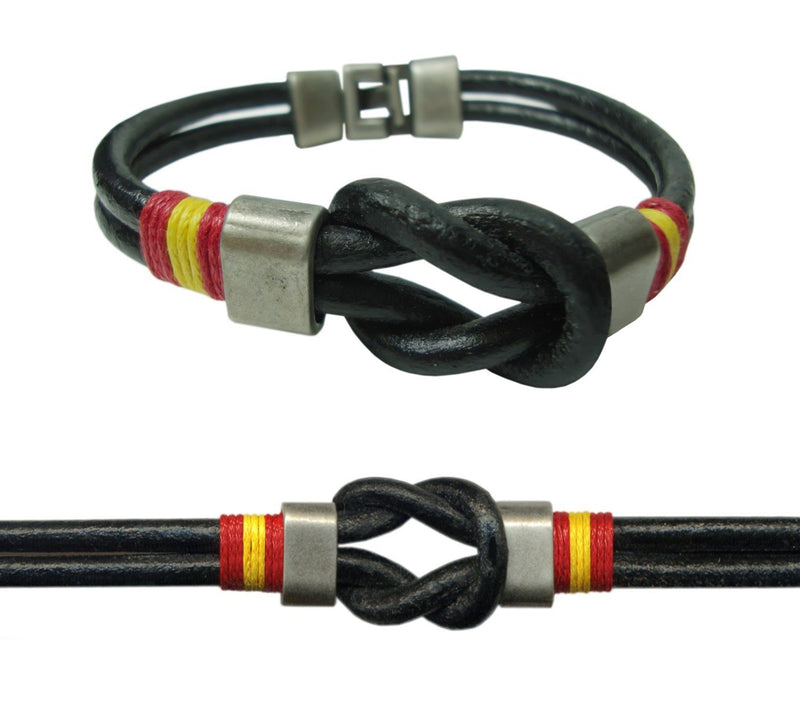 PULSERA PARA HOMBRE CUERO CORDON NUDO MARINERO