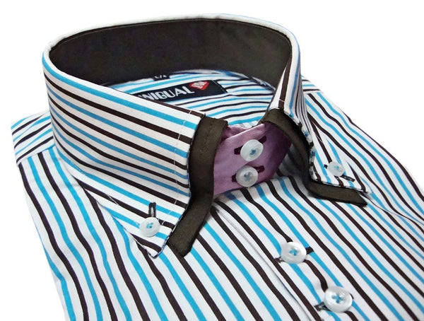 CAMISA PARA HOMBRE RAYAS DOBLE CUELLO