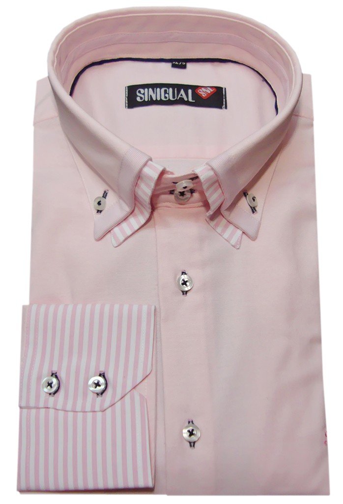 CAMISA PARA HOMBRE ROSA DOBLE CUELLO