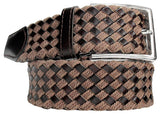 CINTURON HOMBRE TRENZADO PIEL MARRON