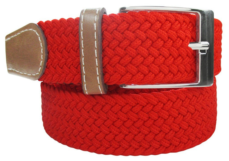 CINTURON UNISEX TRENZADO ESPIGA ROJO