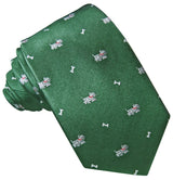 CORBATA SEDA VERDE PERRO Y HUESO