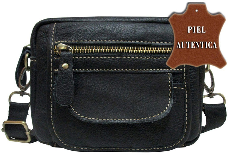 Bolso de Cuero Negro Mini | Bolso Cruzado de Cuero Negro |GRUPO JOSVIL