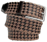 CINTURON HOMBRE TRENZADO PIEL MARRON