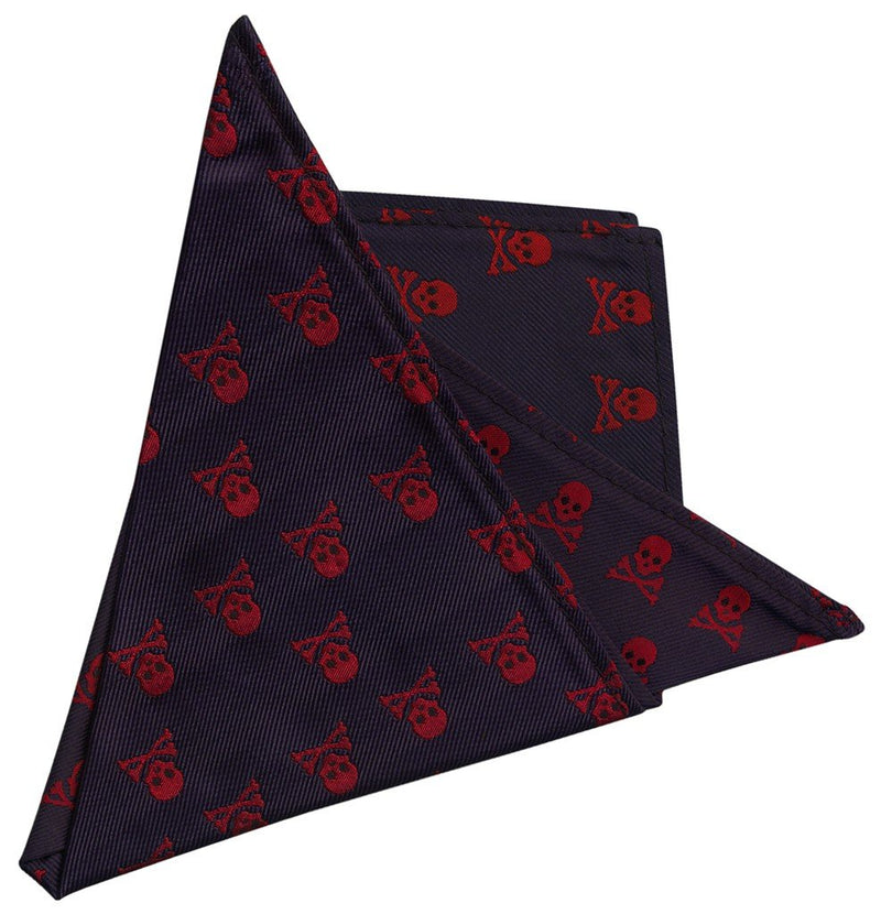 PAÑUELO DE BOLSILLO MARINO CALAVERAS ROJAS