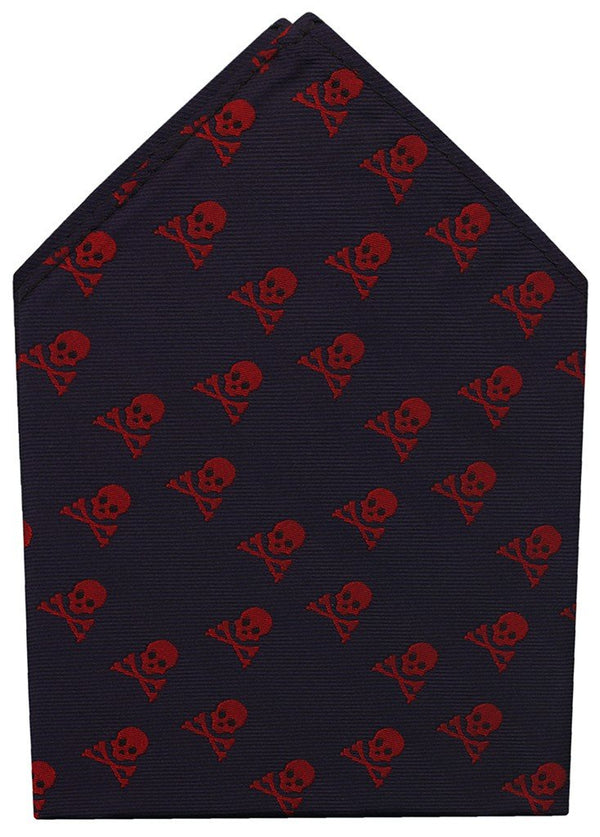 PAÑUELO DE BOLSILLO MARINO CALAVERAS ROJAS