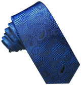 CORBATA PALA ESTRECHA AZUL MOTIVOS PAISLEY