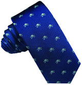 CORBATA PALA ESTRECHA AZUL ROYAL CALAVERAS