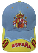 GORRA CON BORDADO ESCUDO DE ESPAÑA CELESTE