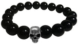 PULSERA PARA HOMBRE BOLAS ONIX CALAVERA