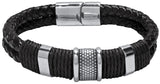 PULSERA PARA HOMBRE DOBLE CORDON CUERO TRENZADO