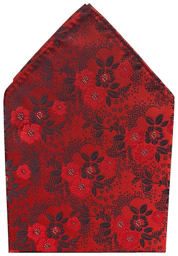 PAÑUELO DE BOLSILLO ROJO FLORES