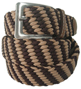CINTURON UNISEX TEXTIL ELASTICO CAMEL/CHOCOLATE