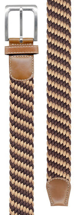 CINTURON UNISEX TEXTIL ELASTICO CAMEL/CHOCOLATE
