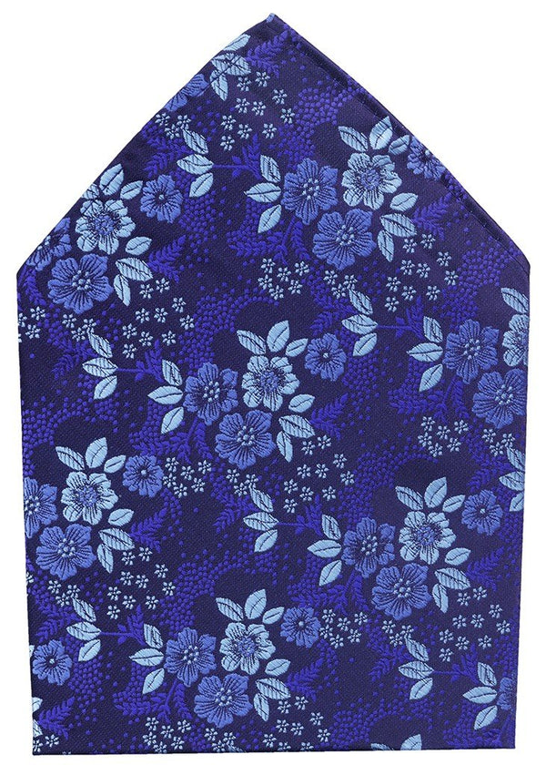 PAÑUELO DE BOLSILLO FLORES TONOS AZULES