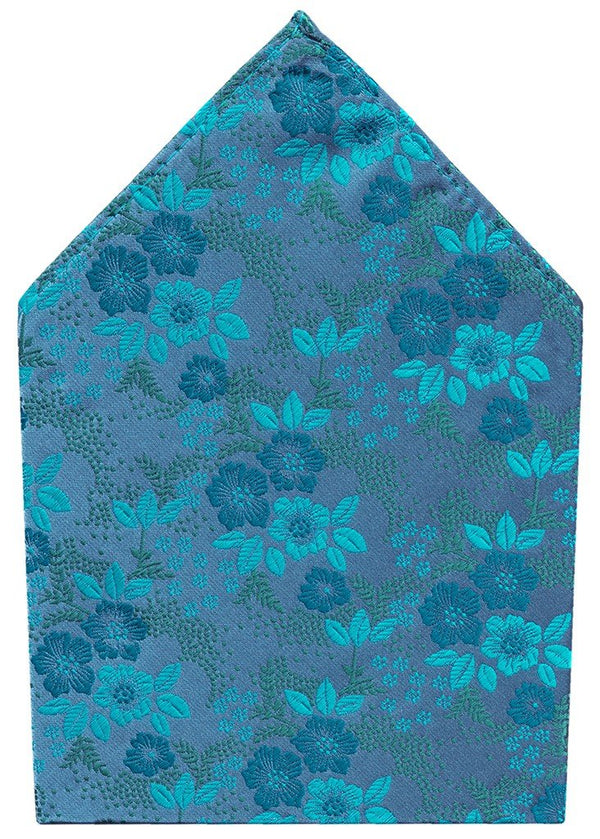 PAÑUELO DE BOLSILLO FLORES AZULES