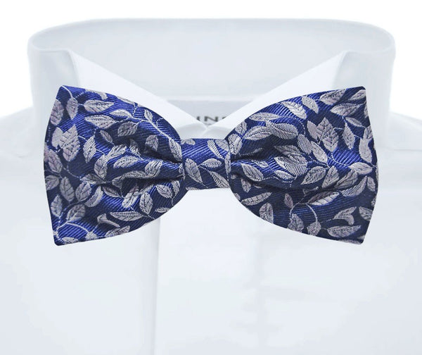 pajaria seda azul royal motivo floral plata