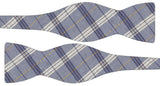 pajarita sin anudar lino diseño tartan azul claro