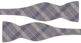pajarita sin anudar lino diseño tartan tonos grises