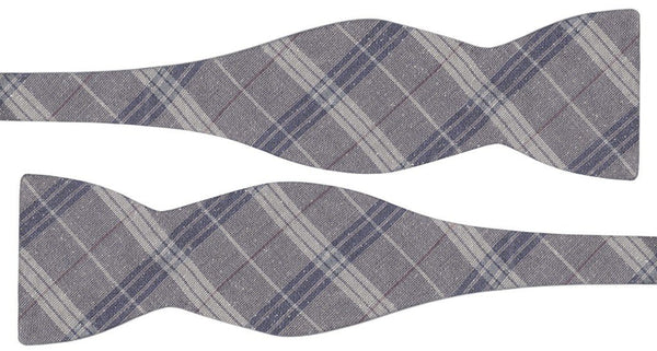 pajarita sin anudar lino diseño tartan tonos grises