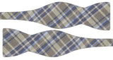 pajarita sin anudar lino diseño tartan verdes y azules