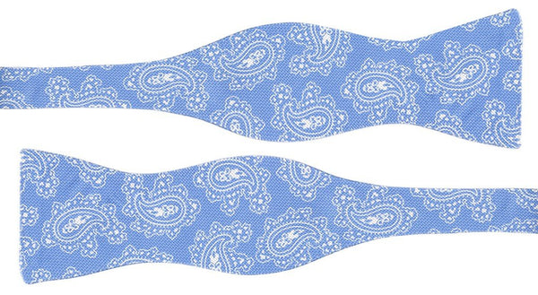 pajarita sin anudar seda azul cachemir
